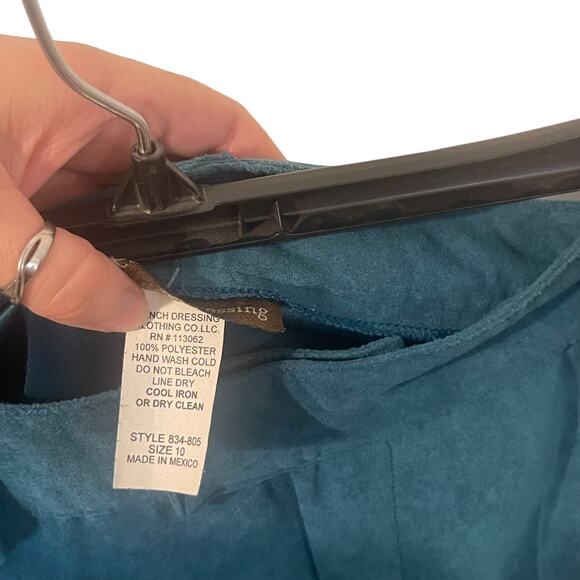 Ranch Dressing NWT Dead Stock Vintage Size 10 Turquoise Faux Suede Pants - Picture 8 of 11